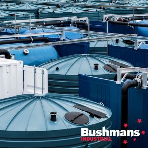blue water tanks