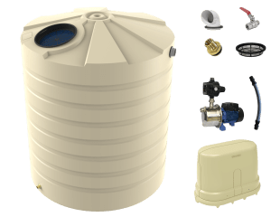 5000 Litre Round Water Tank and Garden Pump Package