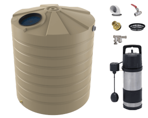 5000 Litre Round Water Tank and Submersible Pump Package