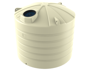 5000 litre smooth cream squat domed round rainwater tanks Bushman Tanks