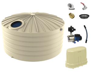 10000L Squat Water Tank with Garden Water Pump Package