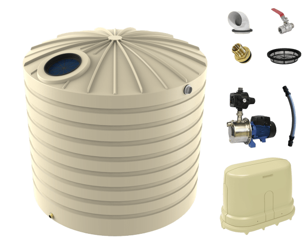 10000L Round Water Tank with Garden Pump Package